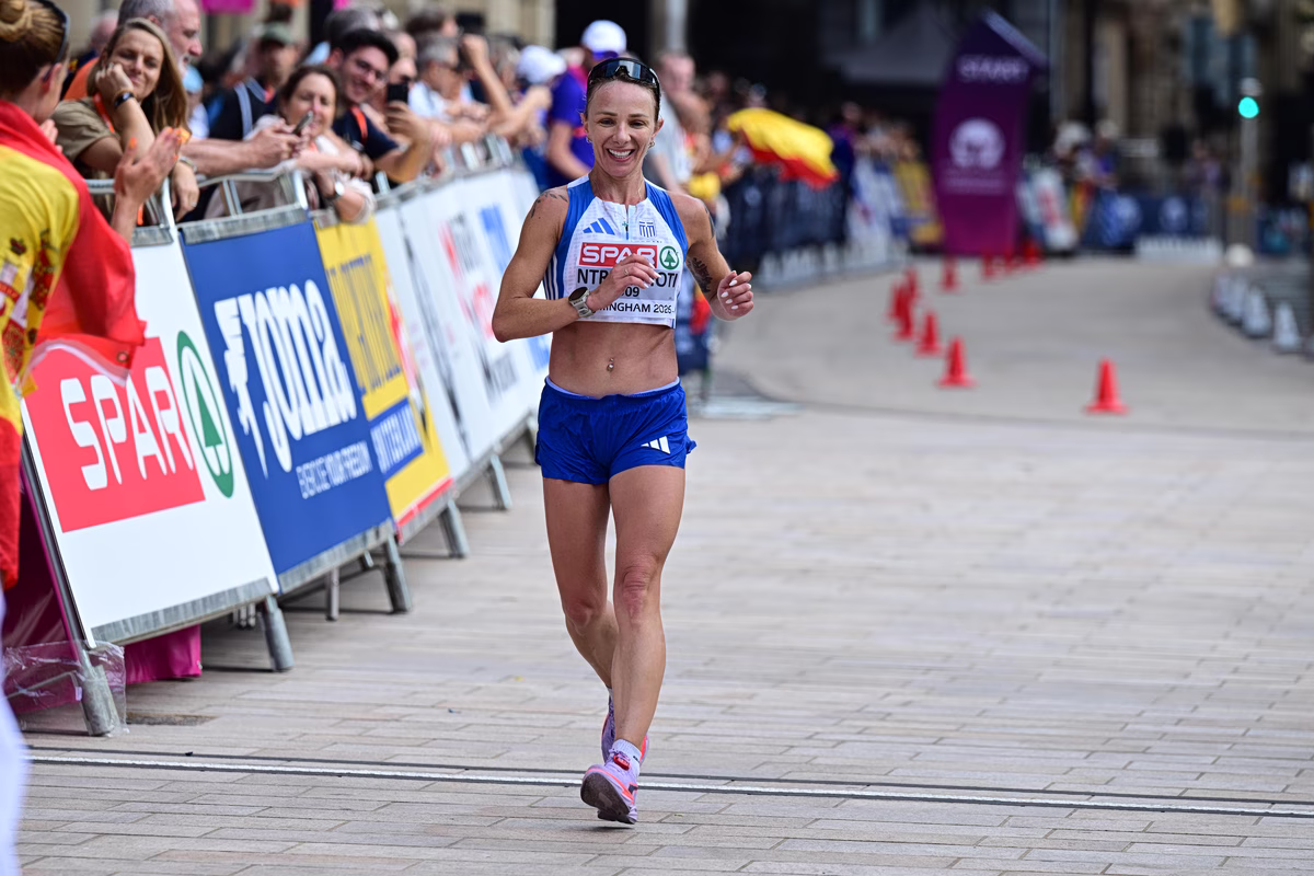Antigoni Drisbioti erreicht vierten Platz beim Marathon-Gehen der Europameisterschaft mit persönlicher Bestleistung