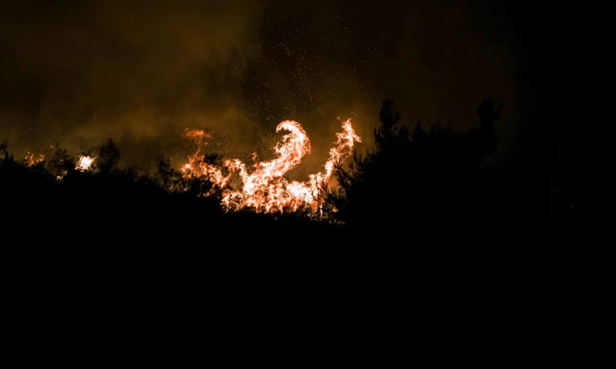 Brand in landwirtschaftlicher Fläche bei Spathovouni Korinthia
