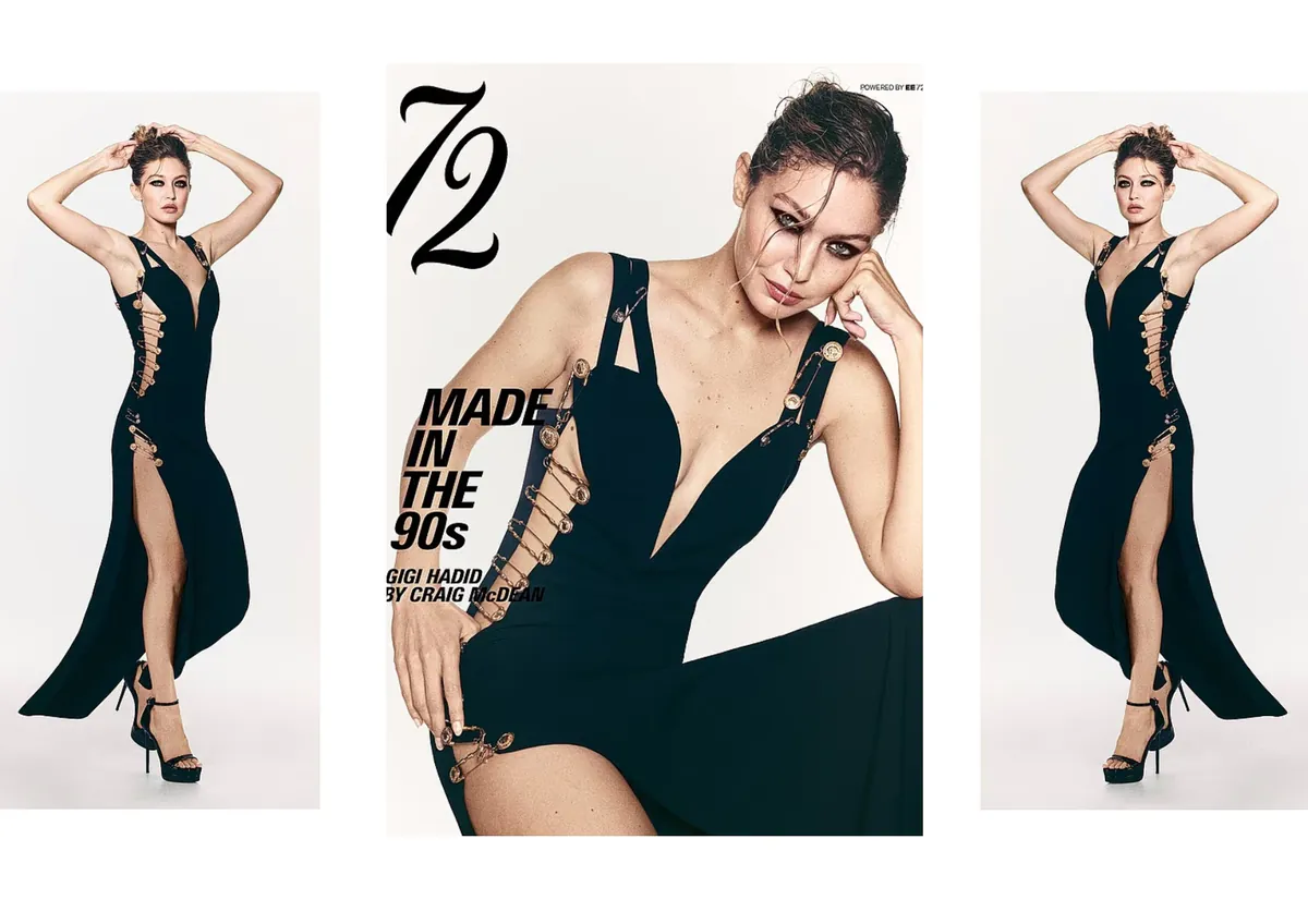 Gigi Hadid trägt das ikonische Versace-Kleid von Elizabeth Hurley