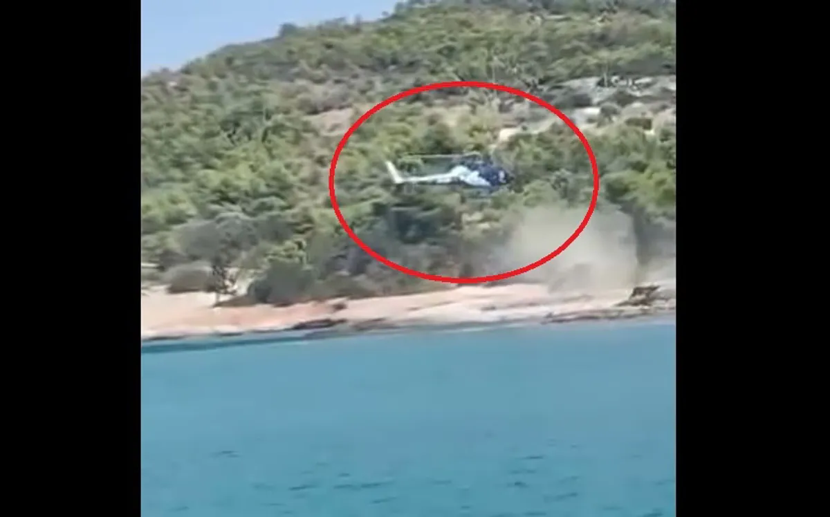 Hubschrauber landet auf Strand in Spetses – Pilot festgenommen
