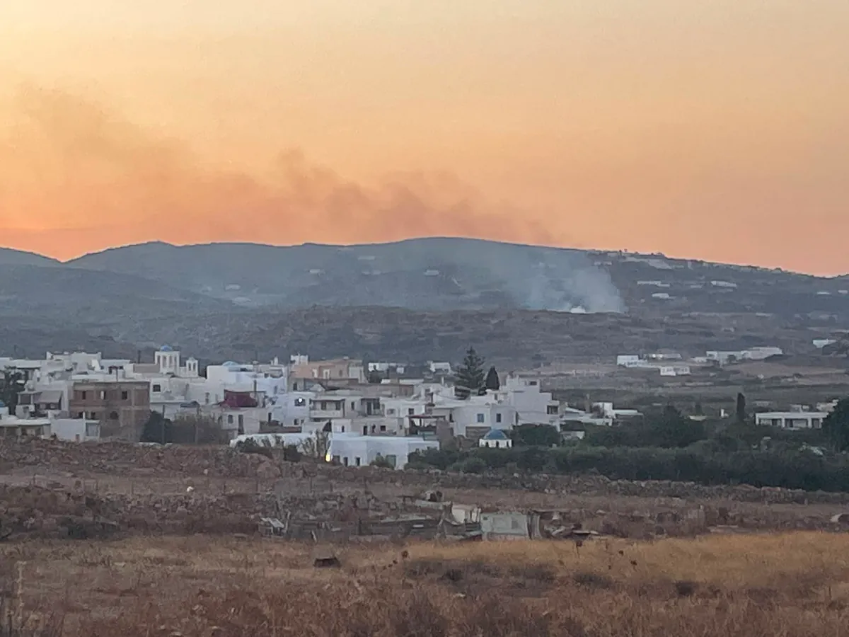 Waldbrand im Dorf Kostos auf Paros: Feuerwehr und Gemeinde im Einsatz