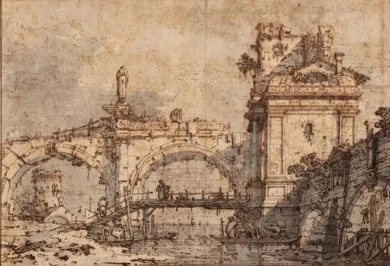 Canaletto Skizze Auktion: Ein architektonisches Capriccio